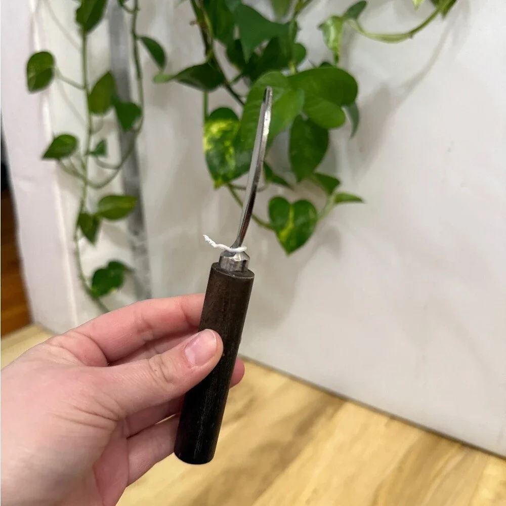 Silver and Brown Spreader Knife